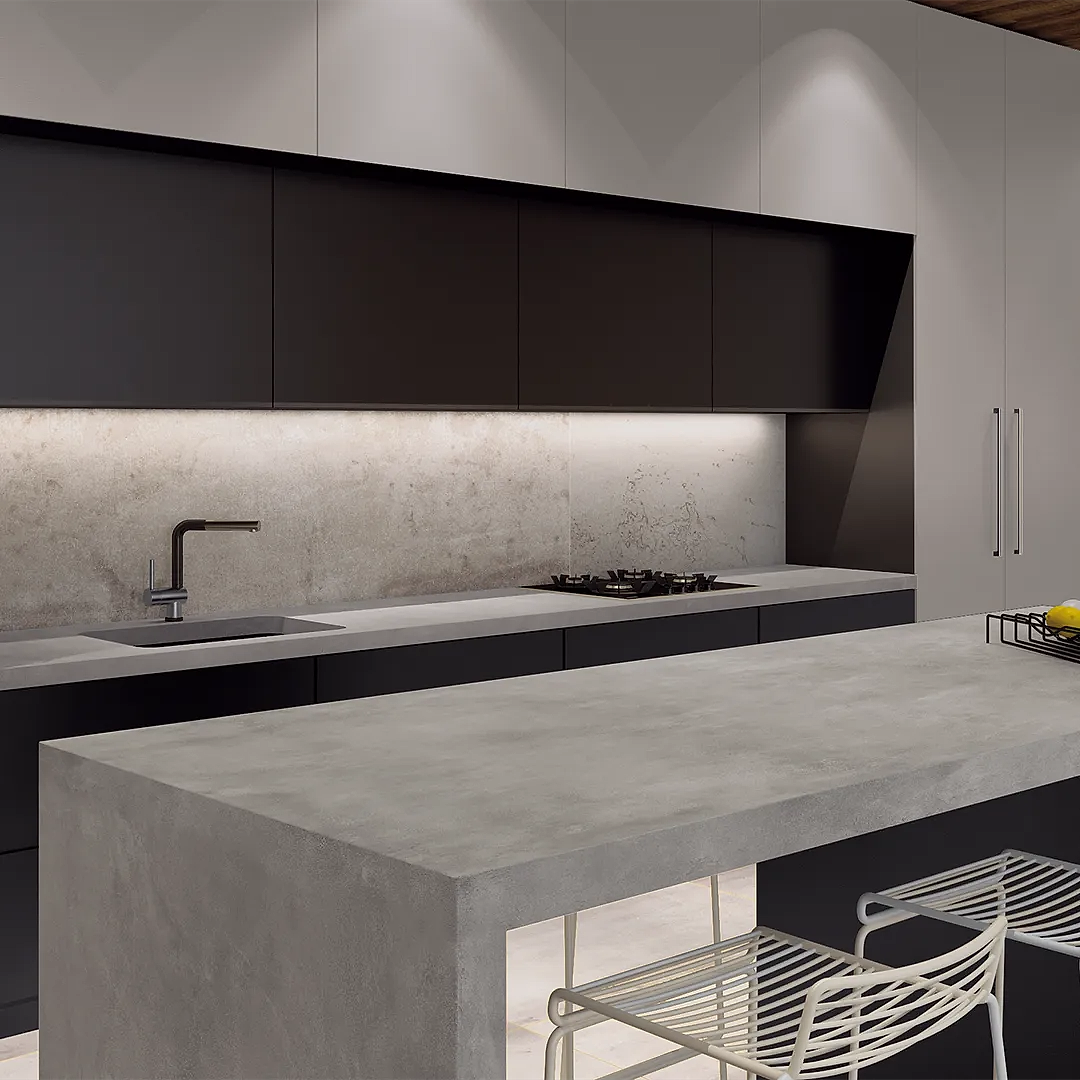 Purastone prima – Metro Grey — el material en un ambiente