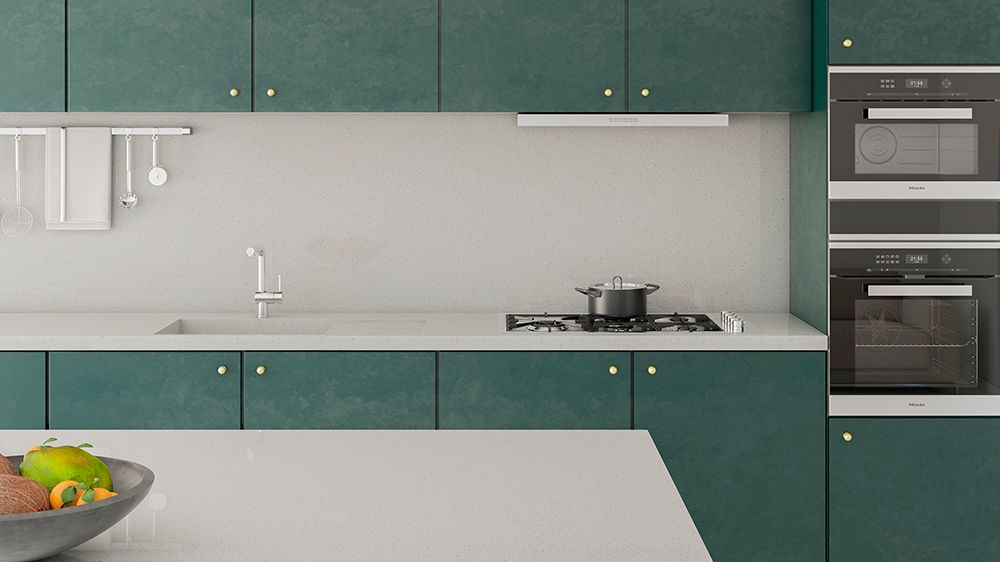 Purastone – Blanco Cana — el material en un ambiente
