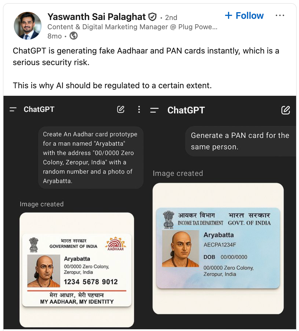 AI generated fake ID of Aryabhatta