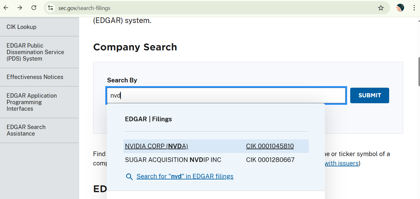 find a company's EIN in EDGAR