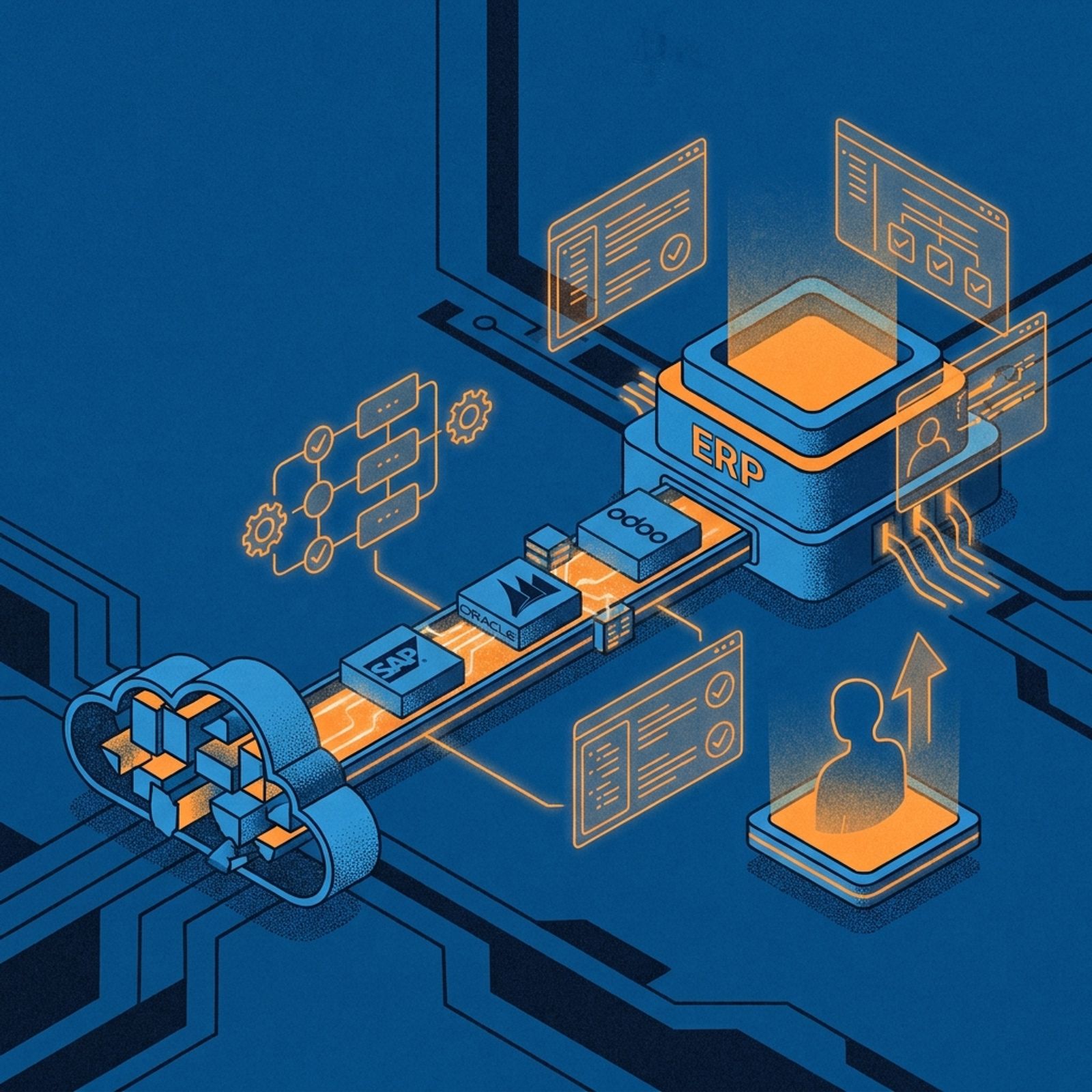 Implementar automatización administrativa en semanas: qué preparar antes de conectar SAP, Oracle u Odoo