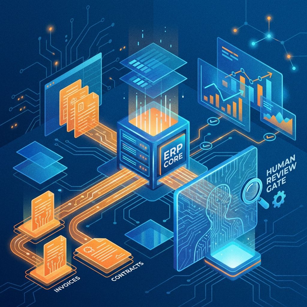 Automatizacion administrativa Mexico: backoffice enterprise con documentos reales, ERP y conciliacion