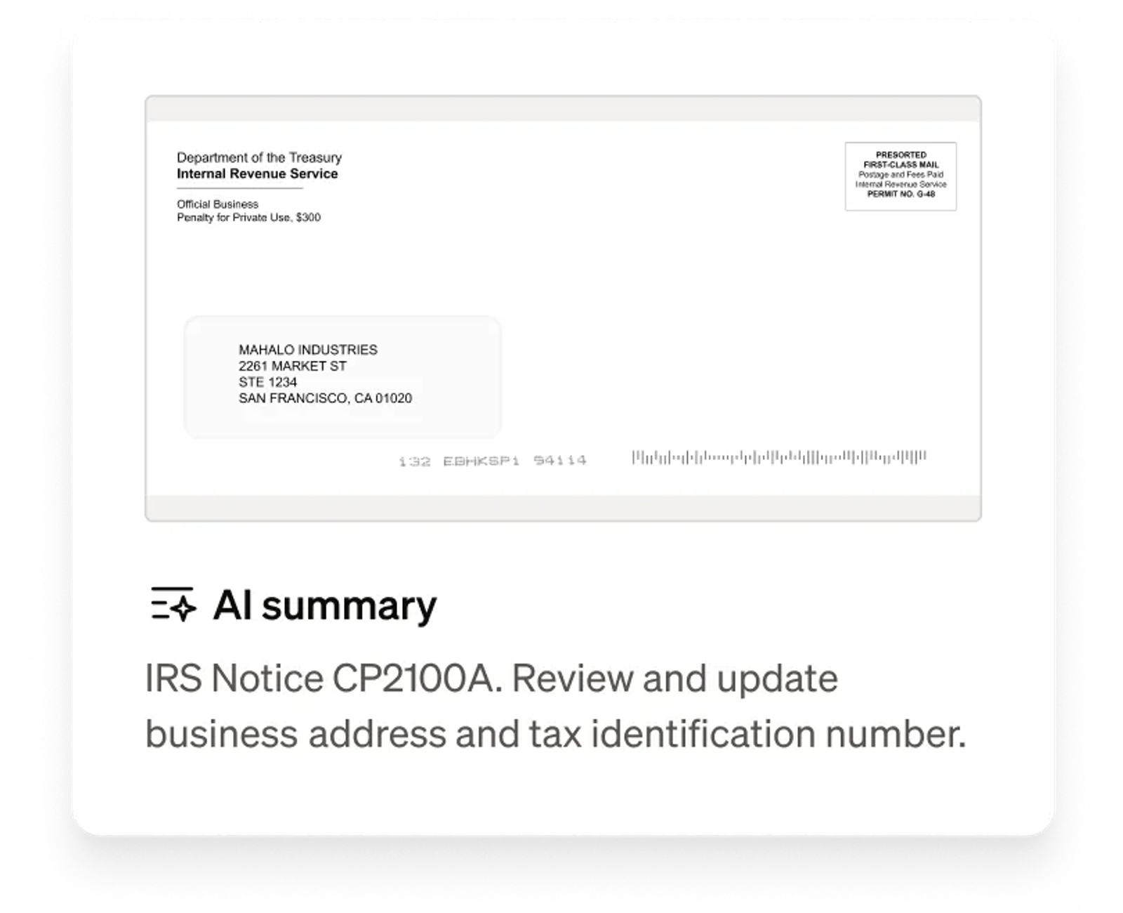 Stable platform showing pre-filled business information form for USPS change of address submission