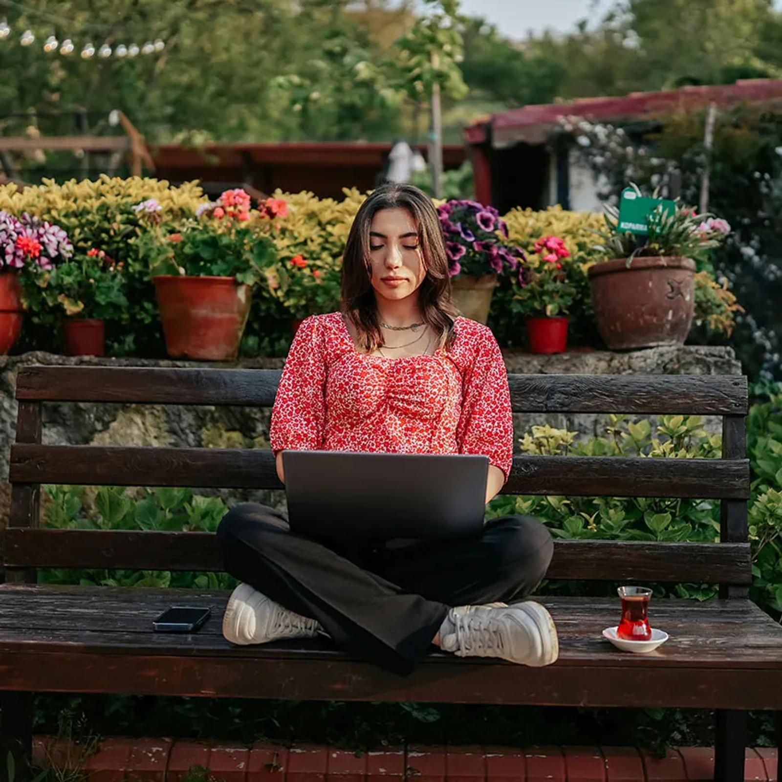 User with laptop 