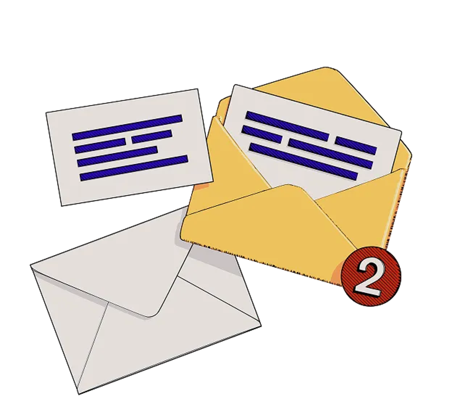 3 envelopes