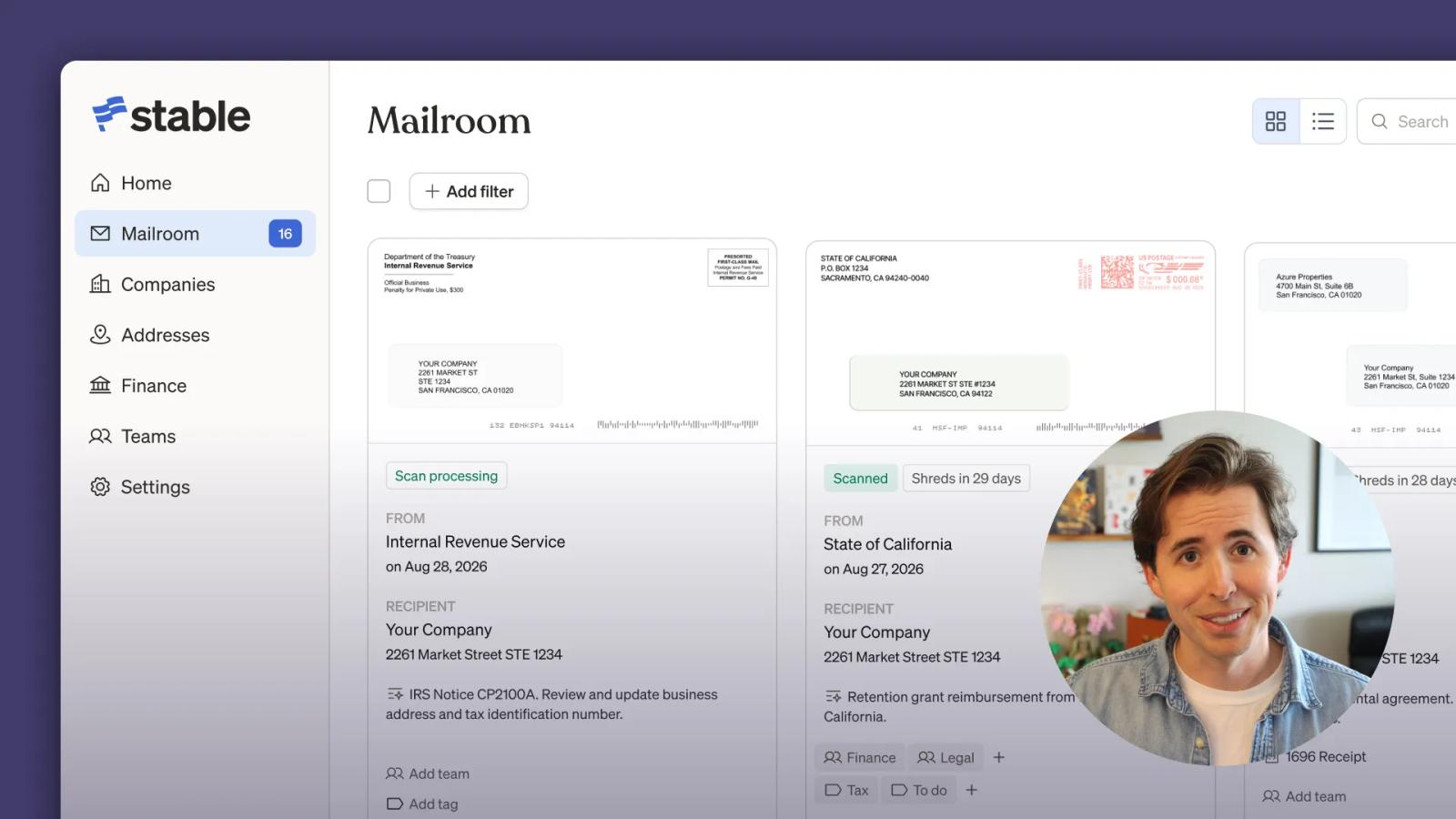 Stable virtual address and virtual mailbox demo image