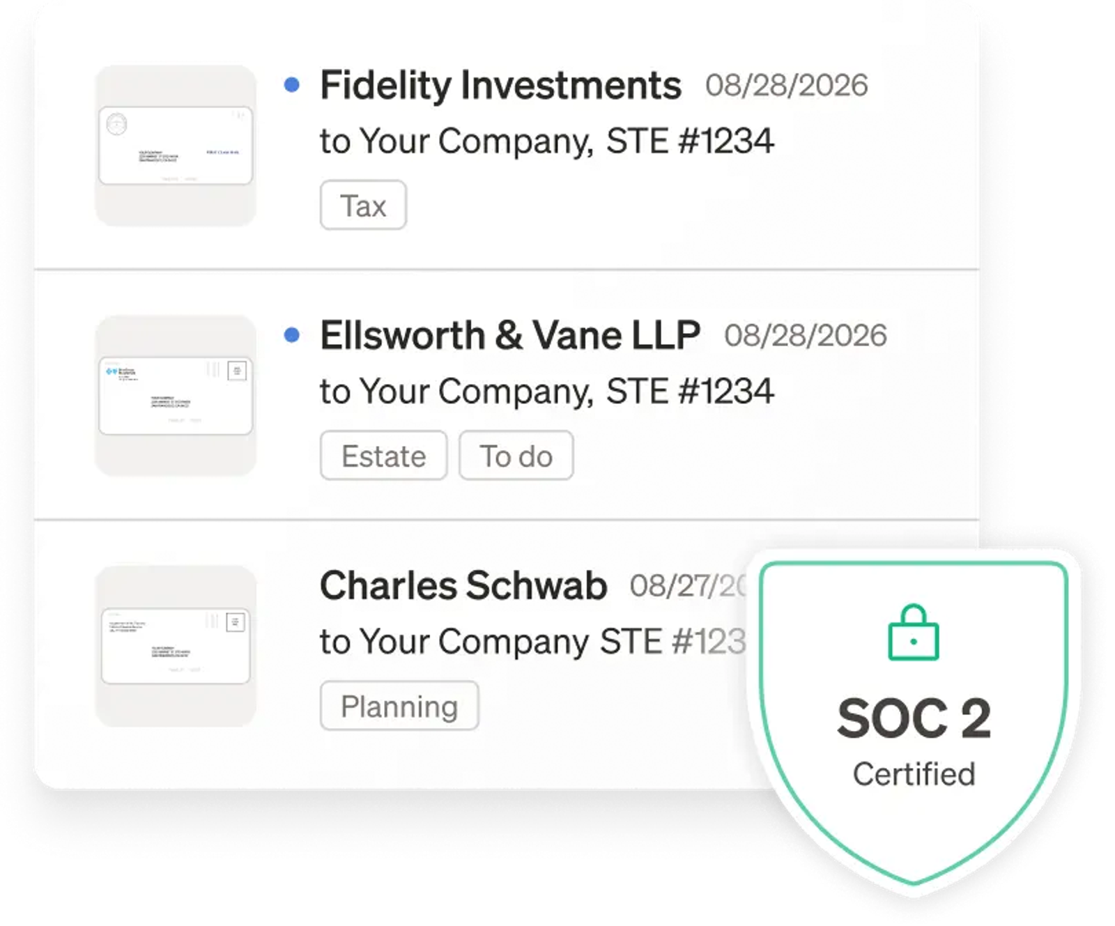 Stable dashboard showing IRS Form 8822-B ready to send with step-by-step progress tracking at 15% complete