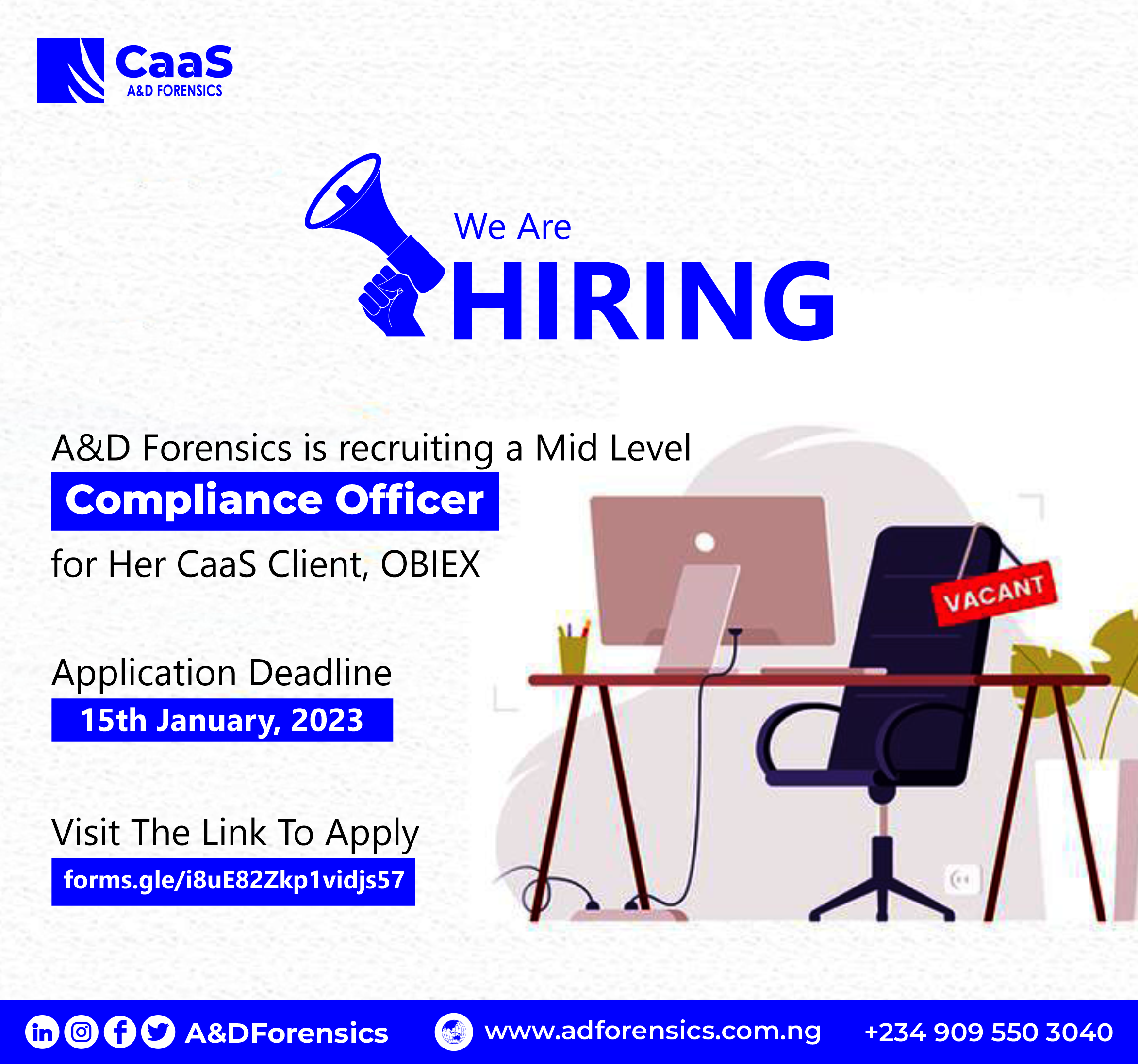 Compliance Officer Job Vacancy at OBIEX