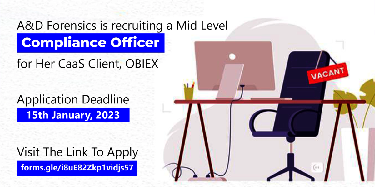 Compliance Officer Job Vacancy at OBIEX