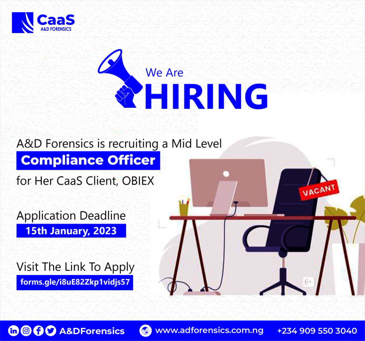 Compliance Officer Job Vacancy at OBIEX