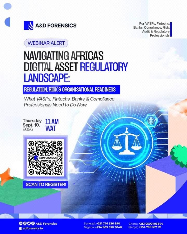 Navigating Africa's Digital Asset Regulatory Landscape: regulation, risk and organisational readiness. Thursday 10 September 2026, 11 AM WAT.​​​​‌﻿‍﻿​‍​‍‌‍﻿﻿‌﻿​‍‌‍‍‌‌‍‌﻿‌‍‍‌‌‍﻿‍​‍​‍​﻿‍‍​‍​‍‌﻿​﻿‌‍​‌‌‍﻿‍‌‍‍‌‌﻿‌​‌﻿‍‌​‍﻿‍‌‍‍‌‌‍﻿﻿​‍​‍​‍﻿​​‍​‍‌‍‍​‌﻿​‍‌‍‌‌‌‍‌‍​‍​‍​﻿‍‍​‍​‍‌‍‍​‌﻿‌​‌﻿‌​‌﻿​​‌﻿​﻿​﻿‍‍​‍﻿﻿​‍﻿﻿‌‍​‌‌‍‌​‌‍‌‍‌‍﻿﻿‌﻿​‍‌‍‌‌‌‍﻿‍‌﻿​﻿‌‍‍‌‌‍​﻿‌﻿​﻿​‍﻿‍‌﻿​﻿‌‍​‌‌‍﻿‍‌‍‍‌‌﻿‌​‌﻿‍‌​‍﻿‍‌﻿​﻿‌﻿‌​‌﻿‌‌‌‍‌​‌‍‍‌‌‍﻿﻿​‍﻿﻿‌‍‍‌‌‍﻿‍‌﻿‌​‌‍‌‌‌‍﻿‍‌﻿‌​​‍﻿﻿‌‍‌‌‌‍‌​‌‍‍‌‌﻿‌​​‍﻿﻿‌‍﻿‌‌‍﻿﻿‌‍‌​‌‍‌‌​﻿﻿‌‌﻿​​‌﻿​‍‌‍‌‌‌﻿​﻿‌‍‌‌‌‍﻿‍‌﻿‌​‌‍​‌‌﻿‌​‌‍‍‌‌‍﻿﻿‌‍﻿‍​﻿‍﻿‌‍‍‌‌‍‌​​﻿﻿‌‌﻿‌﻿‌‍‌‌‌‍​‍‌‍‍‌‌‍﻿‍‌‍​‌‌﻿​‍​‍﻿‌‌‍﻿‍‌‍​‌‌﻿‌‍‌‍‍‌‌‍‌﻿‌‍​‌‌﻿‌​‌‍‍‌‌‍﻿‍‌‍‌﻿​‍﻿‌‌‍​‌‌‍‌‍‌﻿​‍‌‍‍‌‌‍​﻿‌‍​‌‌﻿​﻿​‍﻿‌‌‍‌​‌‍‍‌‌‍‌﻿‌‍‍‌‌﻿‌​‌‍​‌‌‍﻿​​‍﻿‌‌‍​‌‌﻿​﻿‌﻿​﻿‌‍‌‌‌﻿‌​​‍﻿‌‌﻿​‍‌‍‌‌‌‍‌﻿‌﻿‌‌‌‍﻿​‌‍​‌‌﻿‌​‌‍﻿﻿‌﻿​‍‌﻿‍‌​‍﻿‌‌‍﻿​‌‍​‌‌‍﻿‍‌‍‌​‌﻿​﻿‌‍​﻿‌‍​‌‌﻿​​‌‍‌‌​﻿‍﻿‌﻿‌​‌﻿‍‌‌﻿​​‌‍‌‌​﻿﻿‌‌﻿‌﻿‌‍‌‌‌‍​‍‌‍‍‌‌‍﻿‍‌‍​‌‌﻿​‍​﻿‍﻿‌﻿​​‌‍​‌‌﻿‌​‌‍‍​​﻿﻿‌‌﻿​​‌‍‍‌‌‍​﻿‌﻿‌​‌﻿‌‌‌﻿​‍‌‍‌‌​‍﻿‍‌‍​‌‌‍﻿​‌﻿‌​​﻿﻿﻿‌‍​‍‌‍​‌‌﻿​﻿‌‍‌‌‌‌‌‌‌﻿​‍‌‍﻿​​﻿﻿‌‌‍‍​‌﻿‌​‌﻿‌​‌﻿​​‌﻿​﻿​‍‌‌​﻿​﻿‌​​‌​‍‌‌​﻿​‍‌​‌‍​‍‌‌​﻿​‍‌​‌‍‌‍​‌‌‍‌​‌‍‌‍‌‍﻿﻿‌﻿​‍‌‍‌‌‌‍﻿‍‌﻿​﻿‌‍‍‌‌‍​﻿‌﻿​﻿​‍﻿‍‌﻿​﻿‌‍​‌‌‍﻿‍‌‍‍‌‌﻿‌​‌﻿‍‌​‍﻿‍‌﻿​﻿‌﻿‌​‌﻿‌‌‌‍‌​‌‍‍‌‌‍﻿﻿​‍‌‍‌‍‍‌‌‍‌​​﻿﻿‌‌﻿‌﻿‌‍‌‌‌‍​‍‌‍‍‌‌‍﻿‍‌‍​‌‌﻿​‍​‍﻿‌‌‍﻿‍‌‍​‌‌﻿‌‍‌‍‍‌‌‍‌﻿‌‍​‌‌﻿‌​‌‍‍‌‌‍﻿‍‌‍‌﻿​‍﻿‌‌‍​‌‌‍‌‍‌﻿​‍‌‍‍‌‌‍​﻿‌‍​‌‌﻿​﻿​‍﻿‌‌‍‌​‌‍‍‌‌‍‌﻿‌‍‍‌‌﻿‌​‌‍​‌‌‍﻿​​‍﻿‌‌‍​‌‌﻿​﻿‌﻿​﻿‌‍‌‌‌﻿‌​​‍﻿‌‌﻿​‍‌‍‌‌‌‍‌﻿‌﻿‌‌‌‍﻿​‌‍​‌‌﻿‌​‌‍﻿﻿‌﻿​‍‌﻿‍‌​‍﻿‌‌‍﻿​‌‍​‌‌‍﻿‍‌‍‌​‌﻿​﻿‌‍​﻿‌‍​‌‌﻿​​‌‍‌‌​‍‌‍‌﻿‌​‌﻿‍‌‌﻿​​‌‍‌‌​﻿﻿‌‌﻿‌﻿‌‍‌‌‌‍​‍‌‍‍‌‌‍﻿‍‌‍​‌‌﻿​‍​‍‌‍‌﻿​​‌‍​‌‌﻿‌​‌‍‍​​﻿﻿‌‌﻿​​‌‍‍‌‌‍​﻿‌﻿‌​‌﻿‌‌‌﻿​‍‌‍‌‌​‍﻿‍‌‍​‌‌‍﻿​‌﻿‌​​‍‌‍‌﻿​​‌‍‌‌‌﻿​‍‌﻿​﻿‌﻿​​‌‍‌‌‌‍​﻿‌﻿‌​‌‍‍‌‌﻿‌‍‌‍‌‌​﻿﻿‌‌﻿​​‌﻿‌‌‌‍​‍‌‍﻿​‌‍‍‌‌﻿​﻿‌‍‍​‌‍‌‌‌‍‌​​‍​‍‌﻿﻿‌