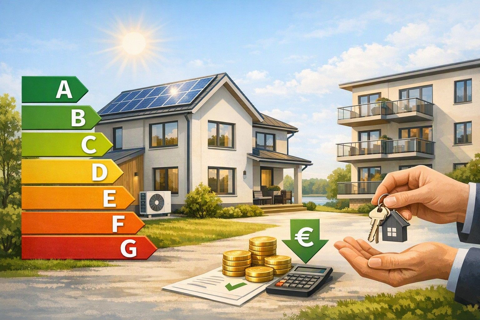 Olika energiklasser för bostäder