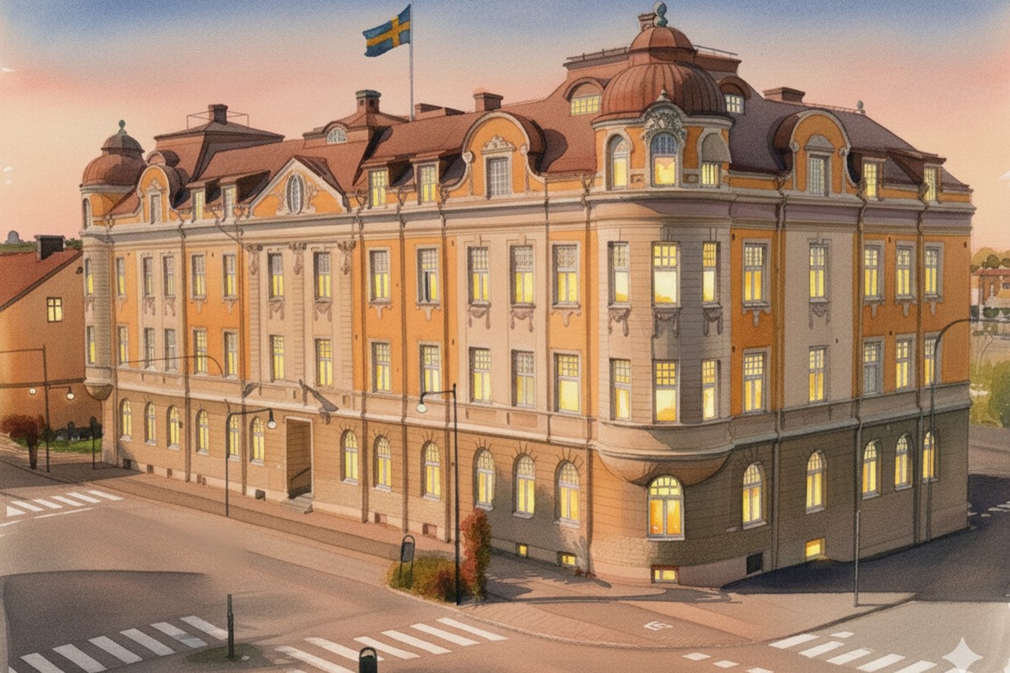 Gult vackert hus i Hallsberg