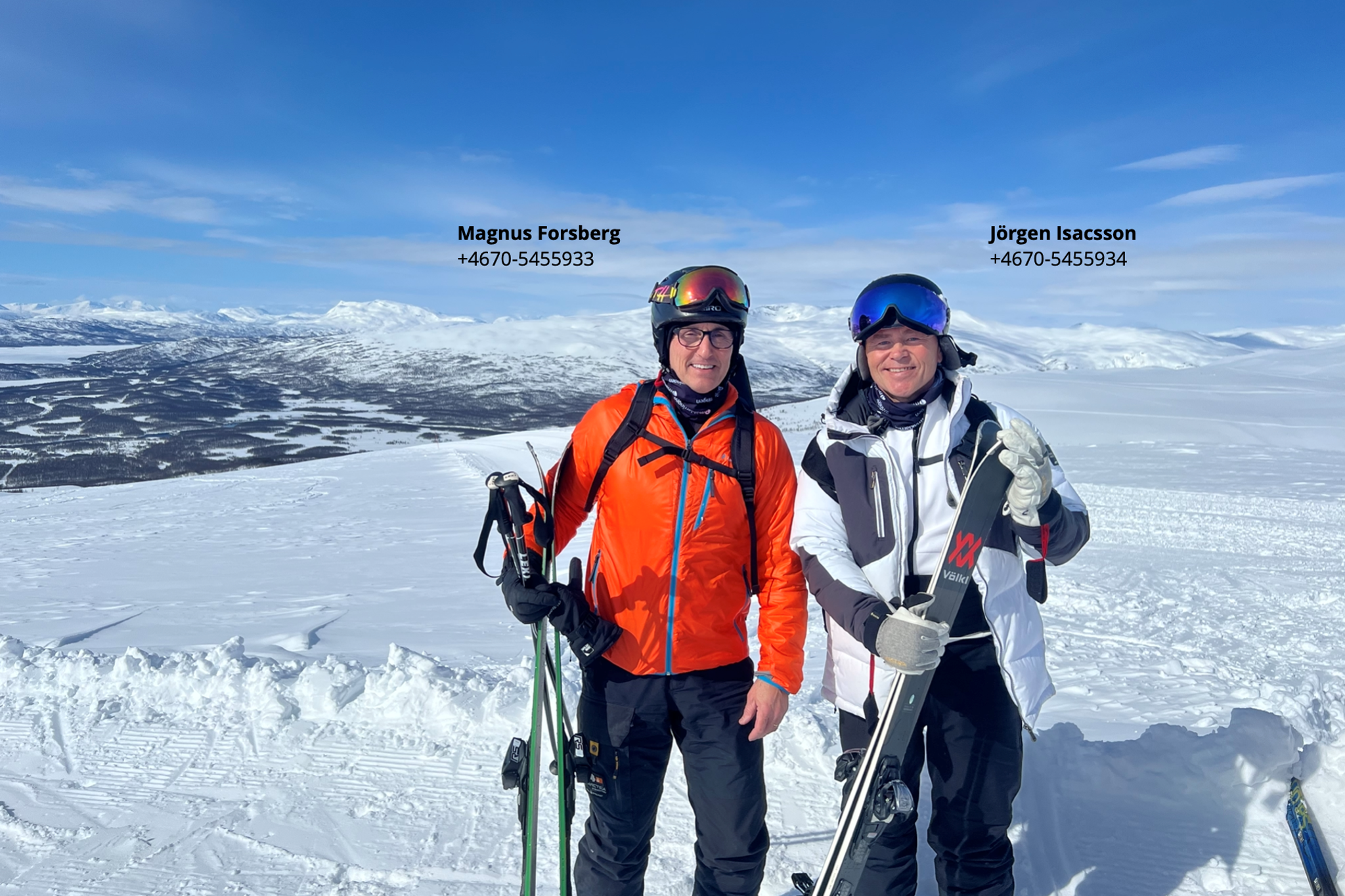 Två personer som ska åka slalom