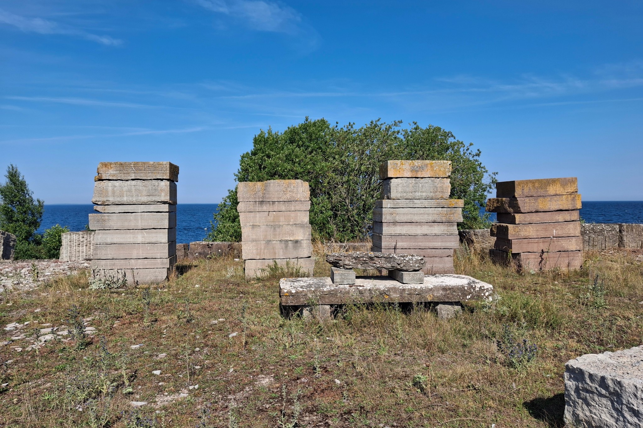 Stora kalkstensblock