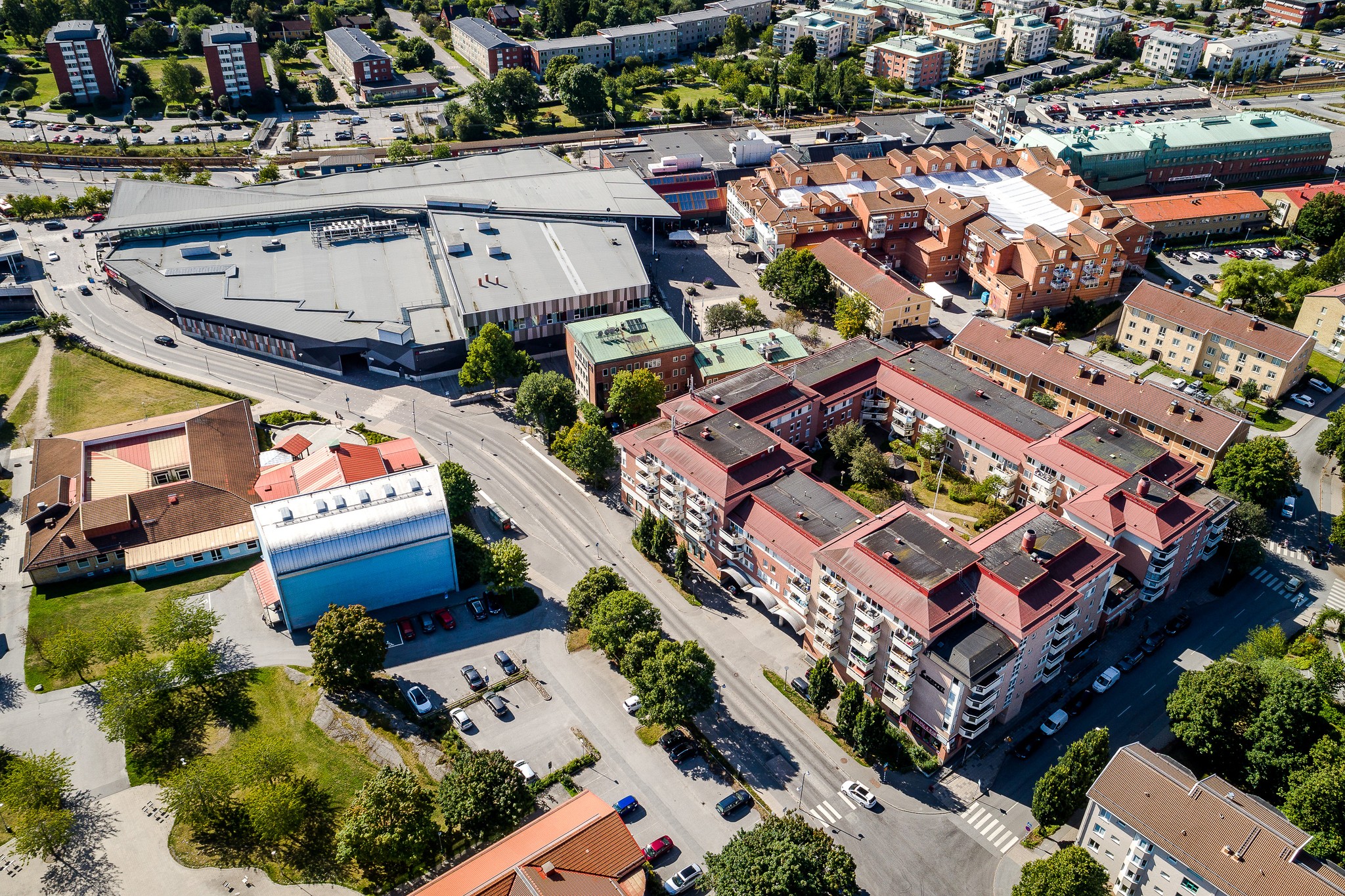 Flygfoto Åkersberga centrum
