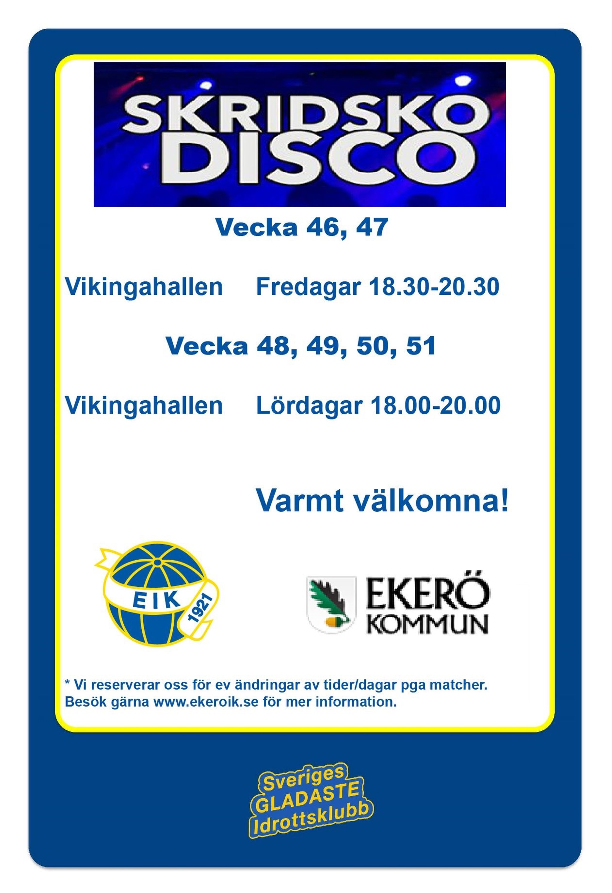 Inbjudan till Skridsko Disco