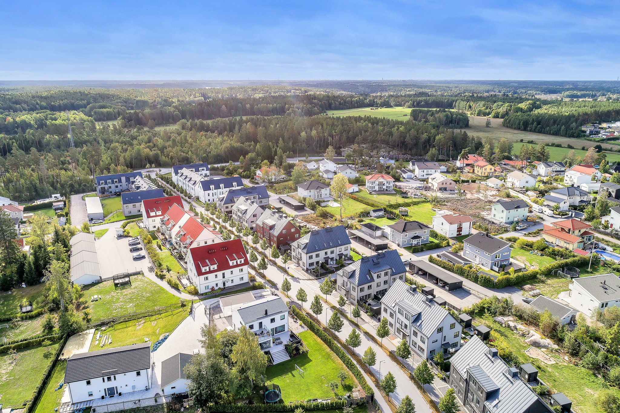 Vy över Täby Kyrkby