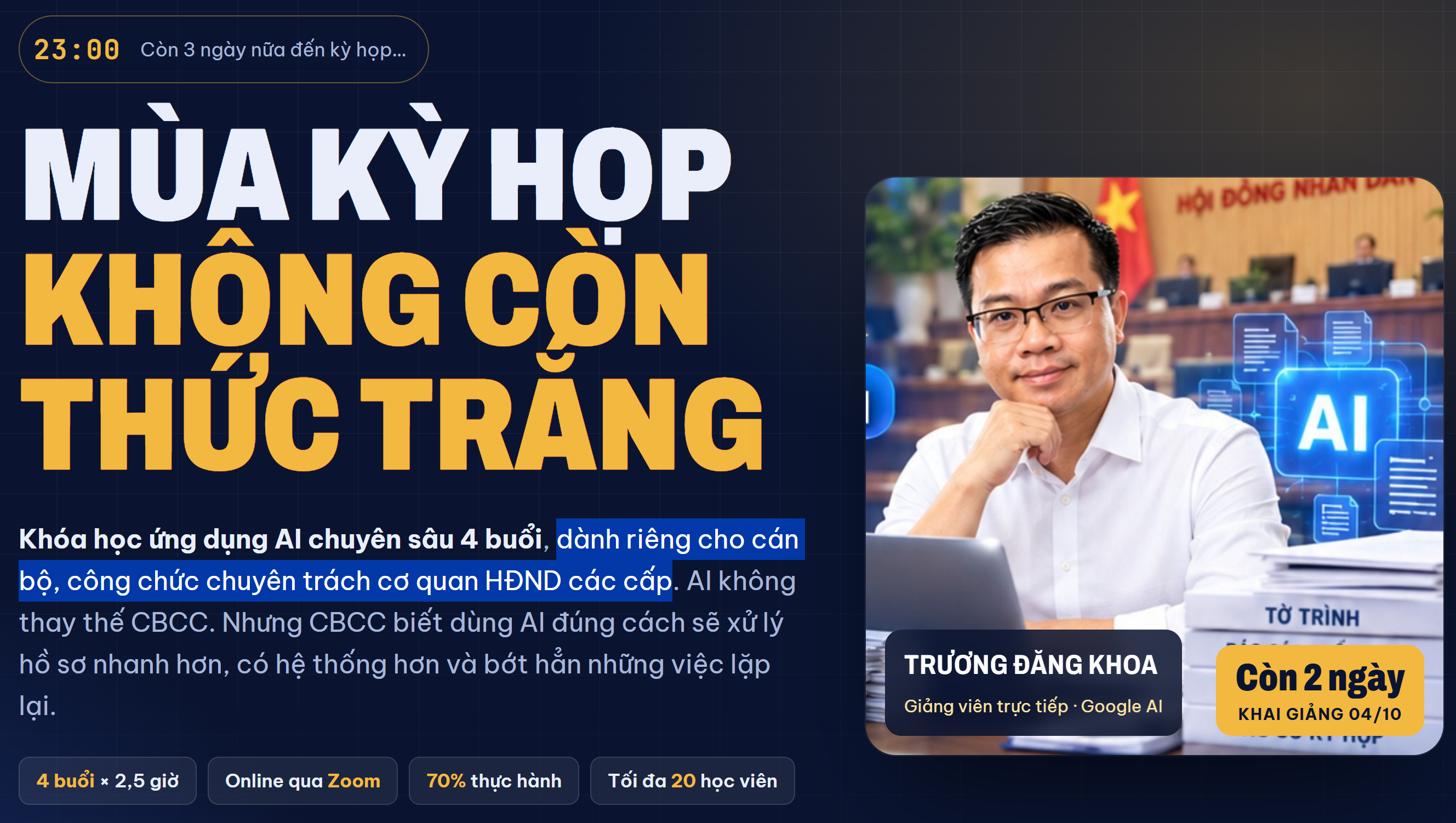 Ứng dụng AI chuyên sâu dành riêng cho CBCC chuyên trách cơ quan HĐND các cấp.