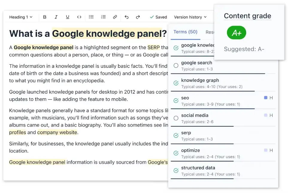 Scale and streamline your content workflow with confidence in Clearscope