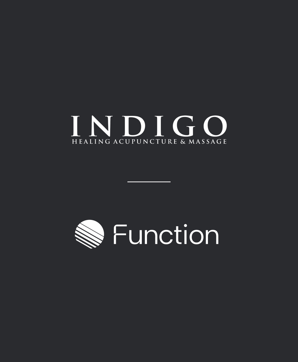 Indigo Healing and Function logo lockup