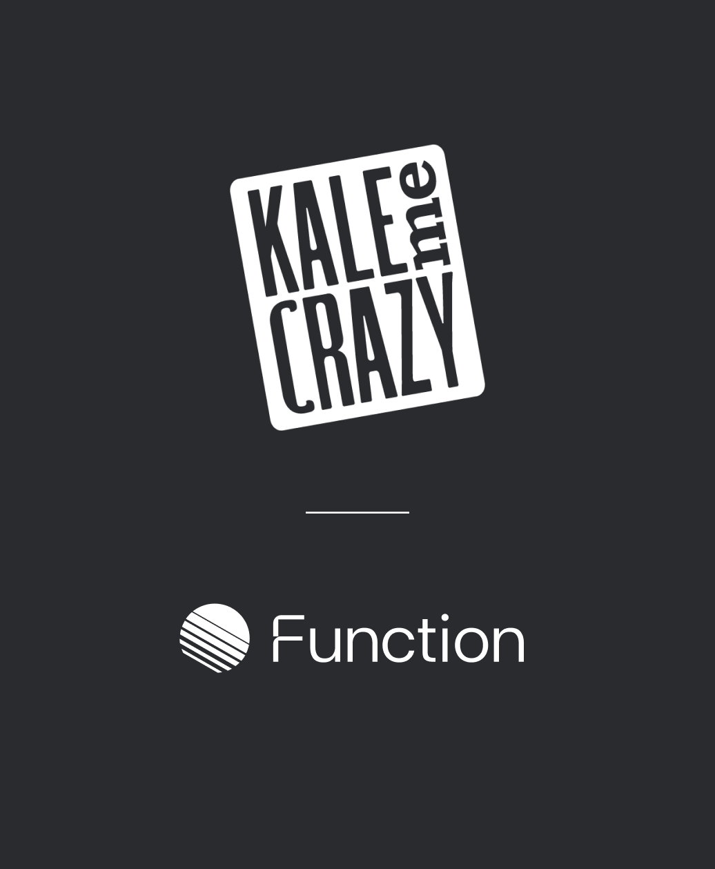 Kale Me Crazy and Function logo lockup