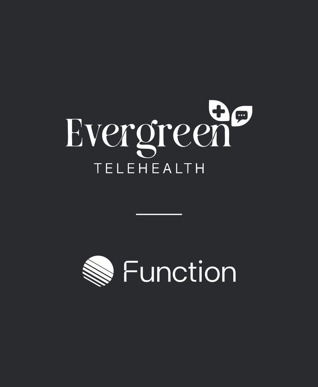 Evergreen Telehealth and Function logo lockup