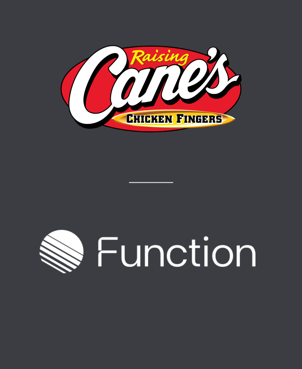 Raising Cane's and Function partnership graphic