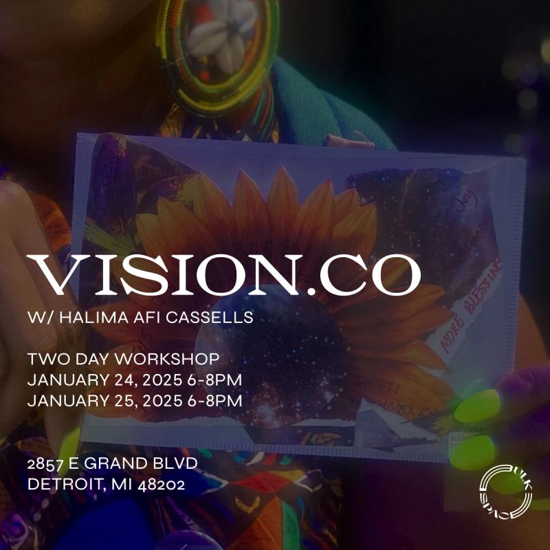 a poster for a two day workshop called vision.co