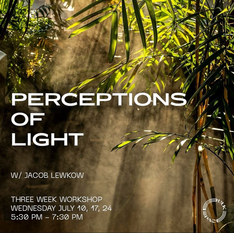 a poster for a three week workshop on perceptions of light
