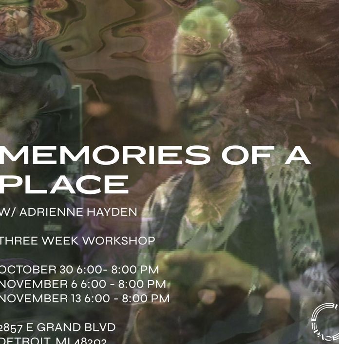 a poster for a workshop called memories of a place
