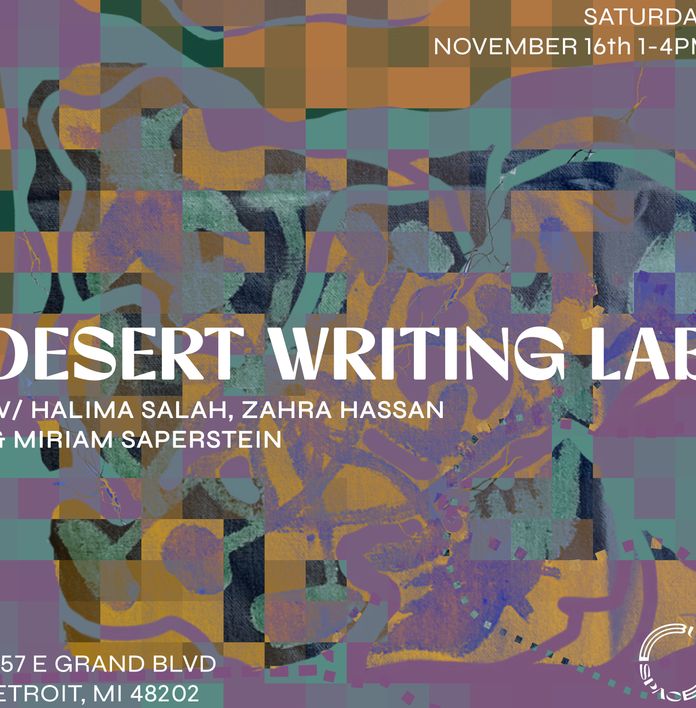 a poster for desert writing lab on saturday november 16th