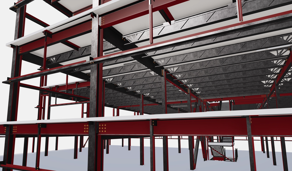 Steel construction site