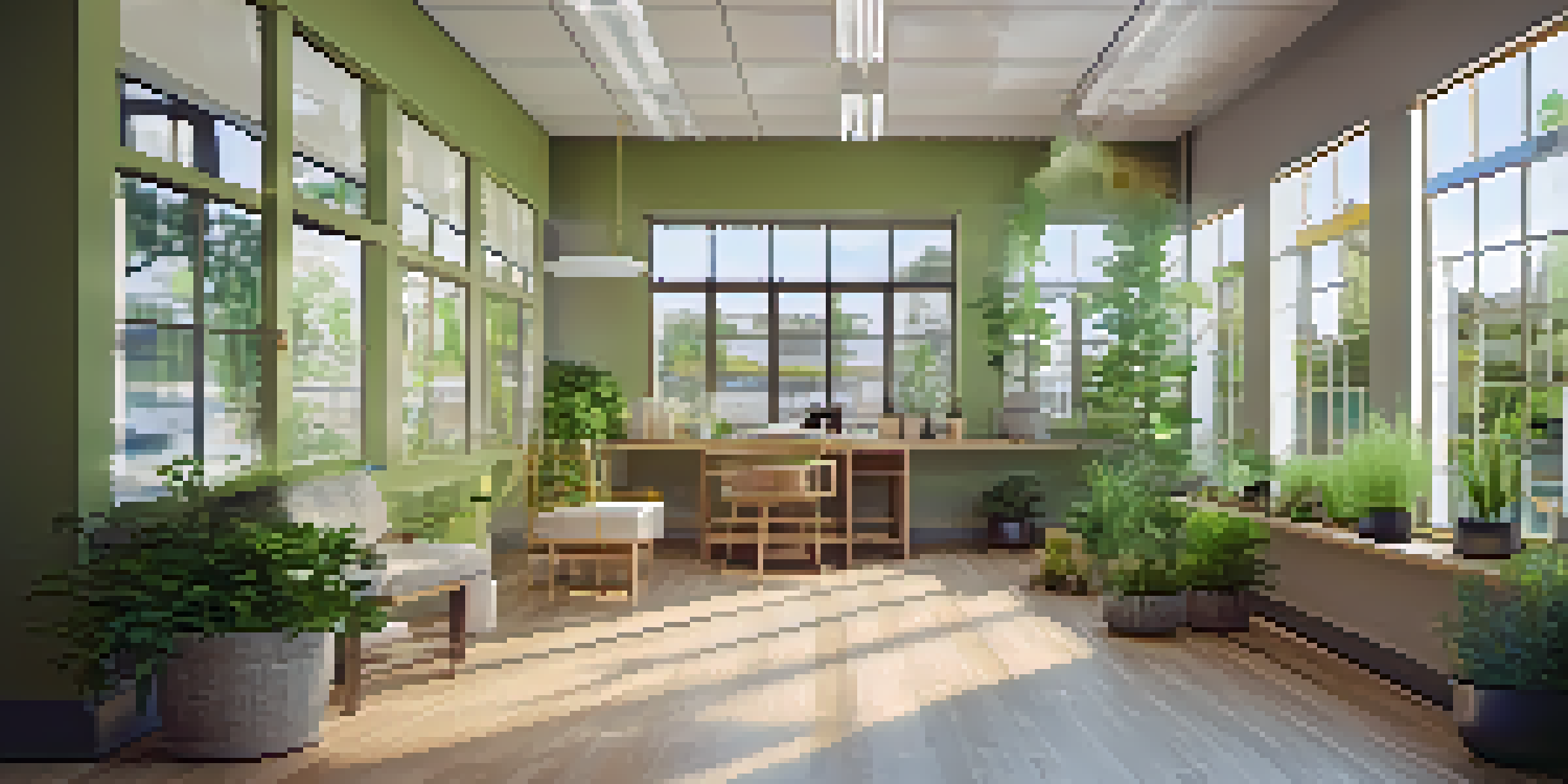 A bright and peaceful naturopathic clinic filled with plants and natural remedies, featuring a welcoming chair for patients.