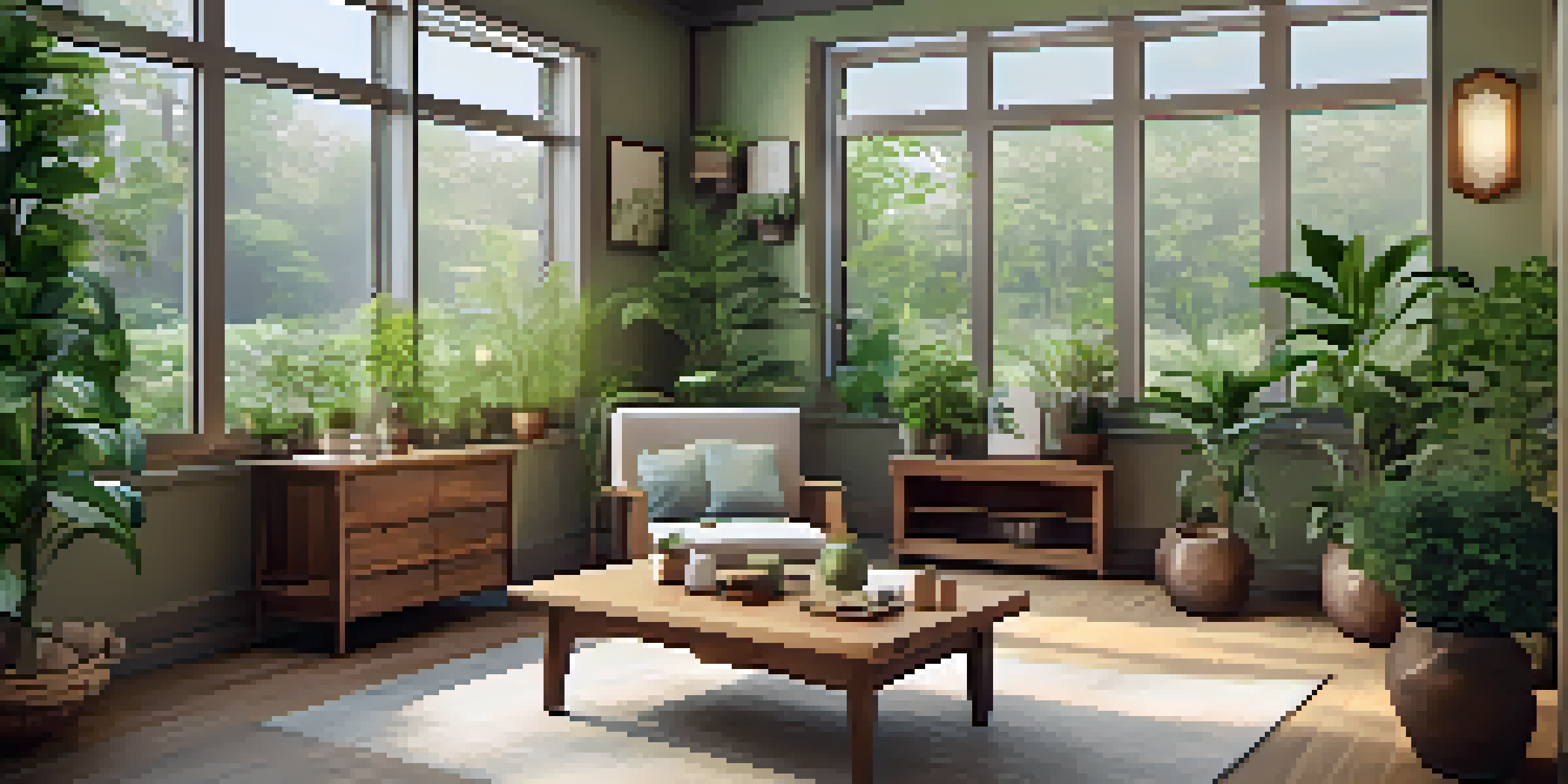 A peaceful naturopathic clinic with wooden furniture, sunlight streaming through windows, and plants, displaying herbal remedies.