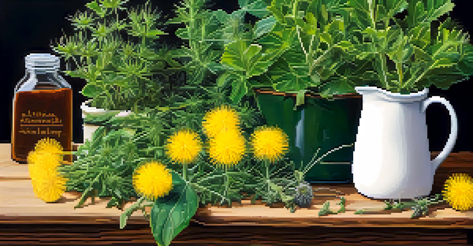 A close-up view of a vibrant herbal garden with various herbs labeled on small wooden signs.
