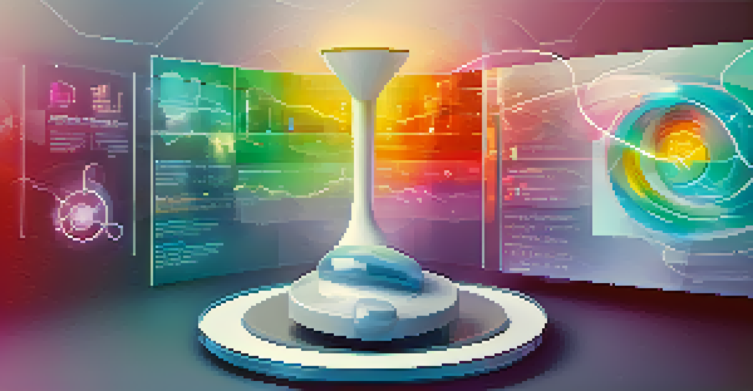 A futuristic digital interface showcasing health trends and data points in an abstract background.