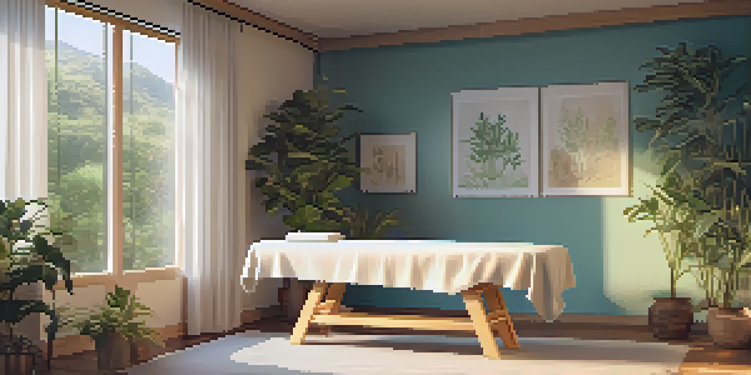 A tranquil wellness studio with a practitioner performing Reiki on a client, surrounded by soft lighting and plants.