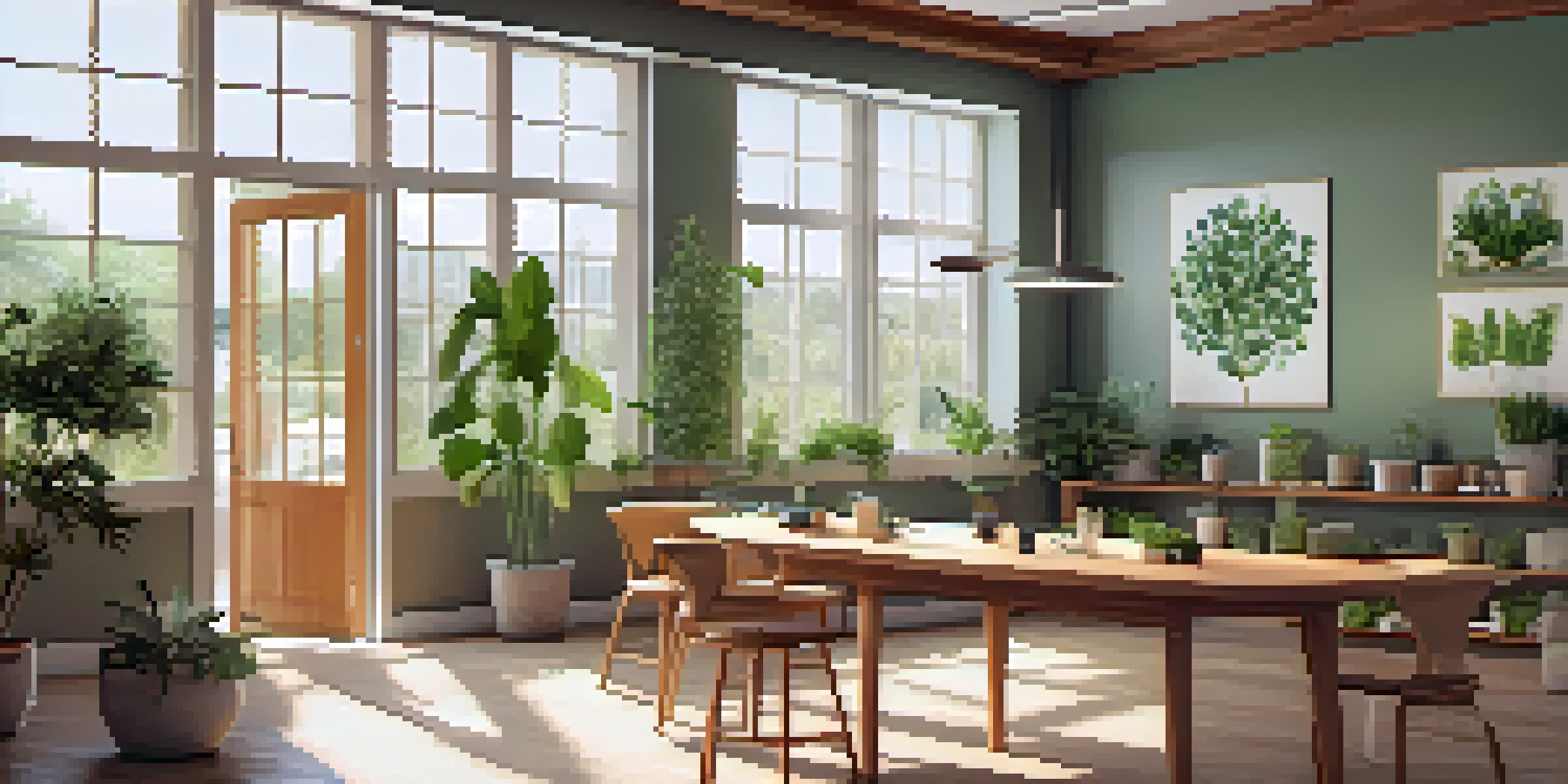 A bright and serene naturopathic clinic with plants and natural wood furniture, emphasizing a calming atmosphere.