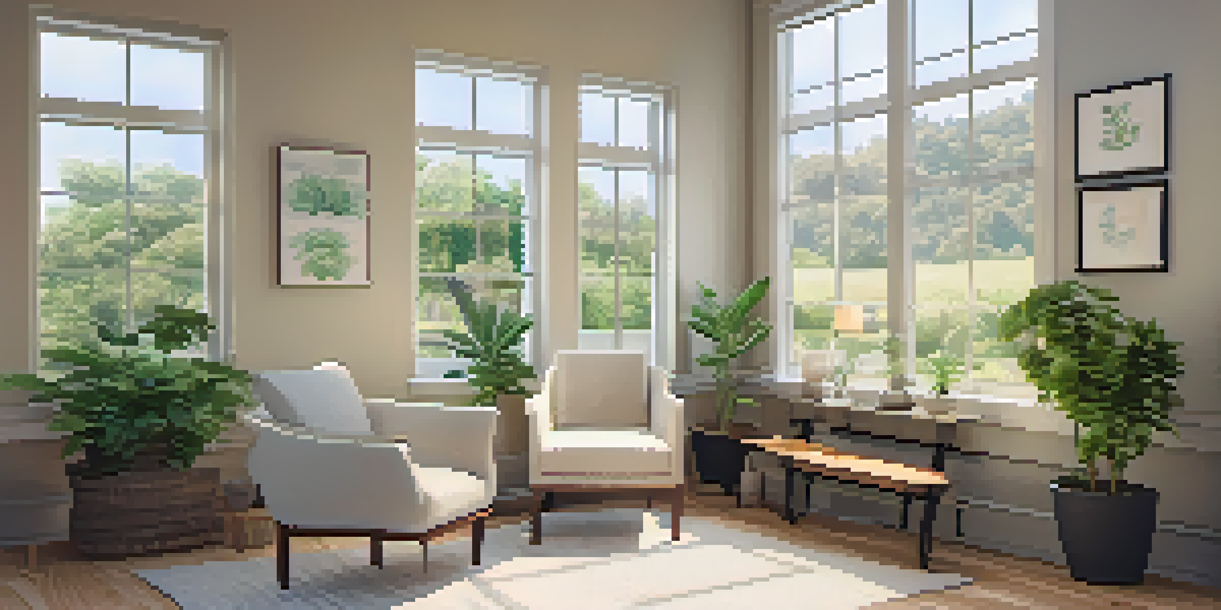 A calming naturopathic consultation room with soft light, comfortable seating, and nature-inspired decor.