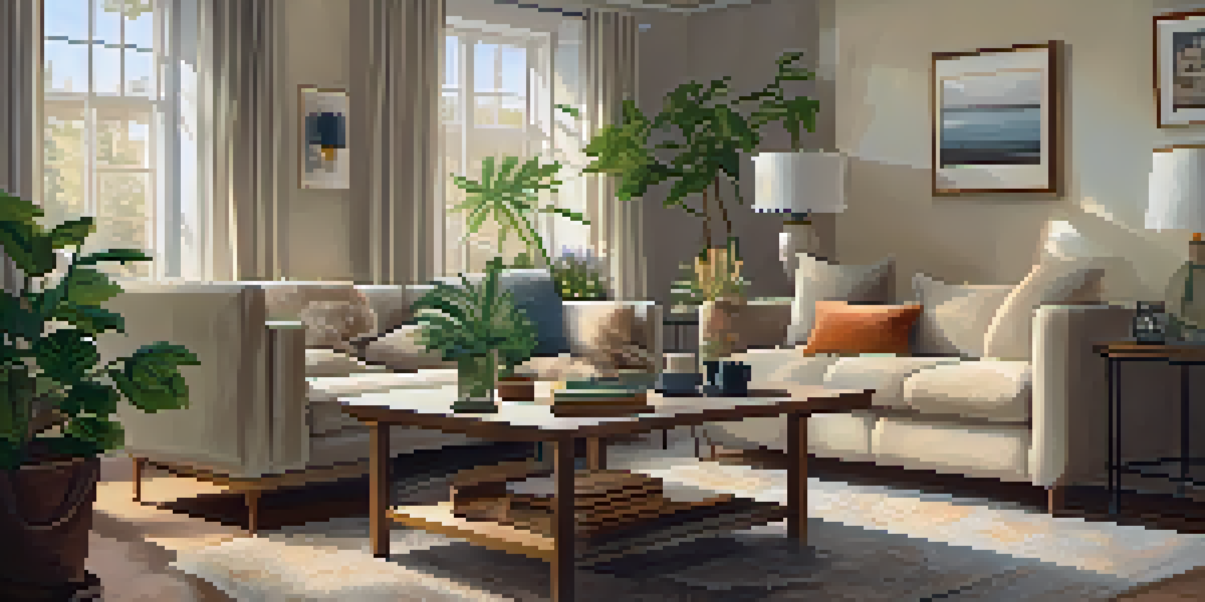 A couple in a cozy living room, sitting on a sofa and engaged in deep conversation, with warm lighting and a relaxed atmosphere.