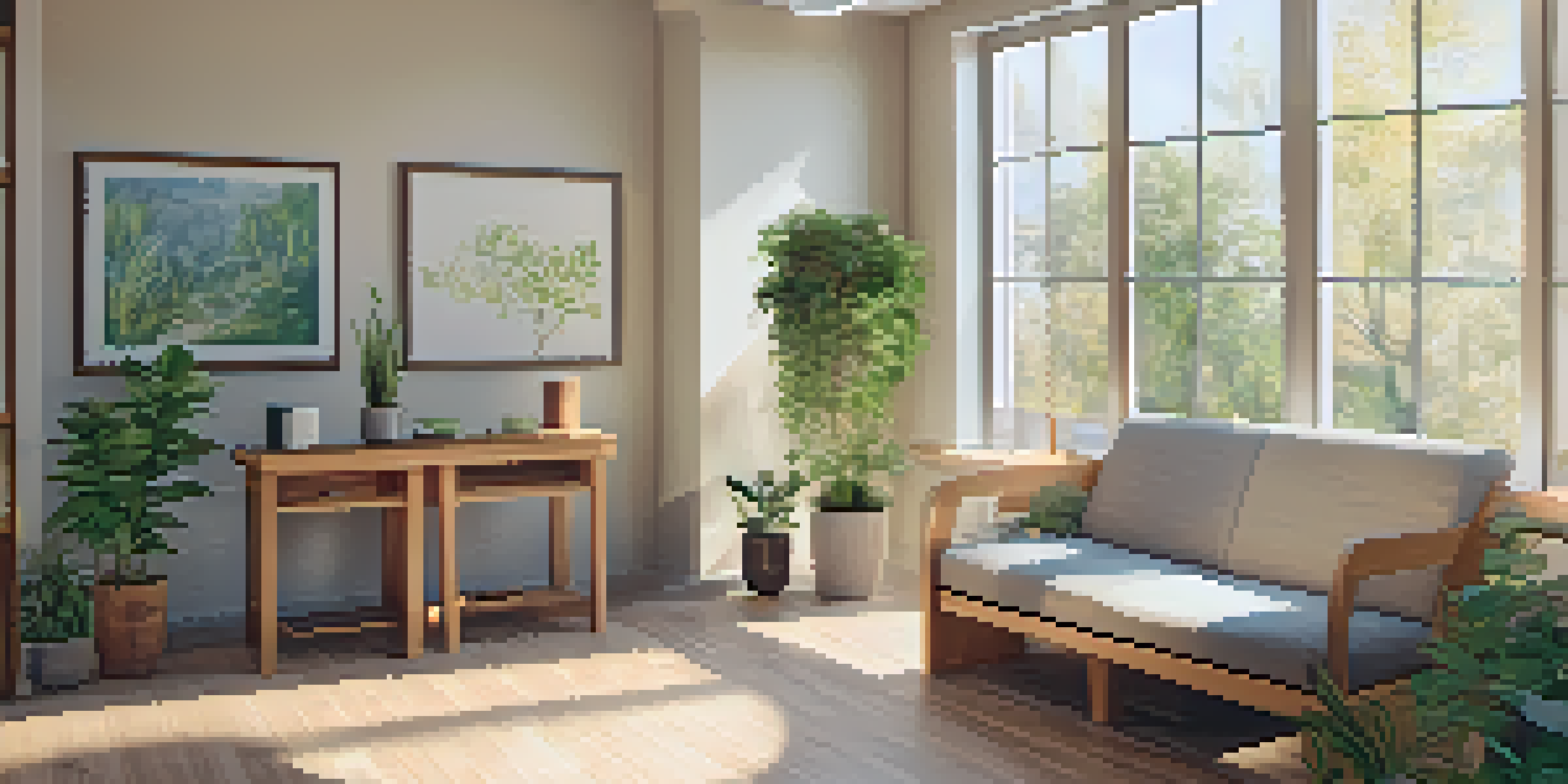 A tranquil naturopathic clinic with wooden furniture and plants, where a practitioner is talking to a patient in a warm, sunlit environment.