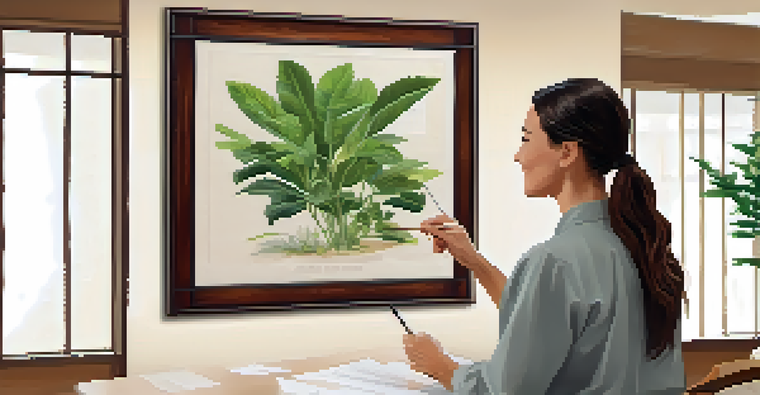 A close-up of a naturopathic consultation, showing a practitioner explaining treatment options to a patient in a warm and inviting office filled with plants.