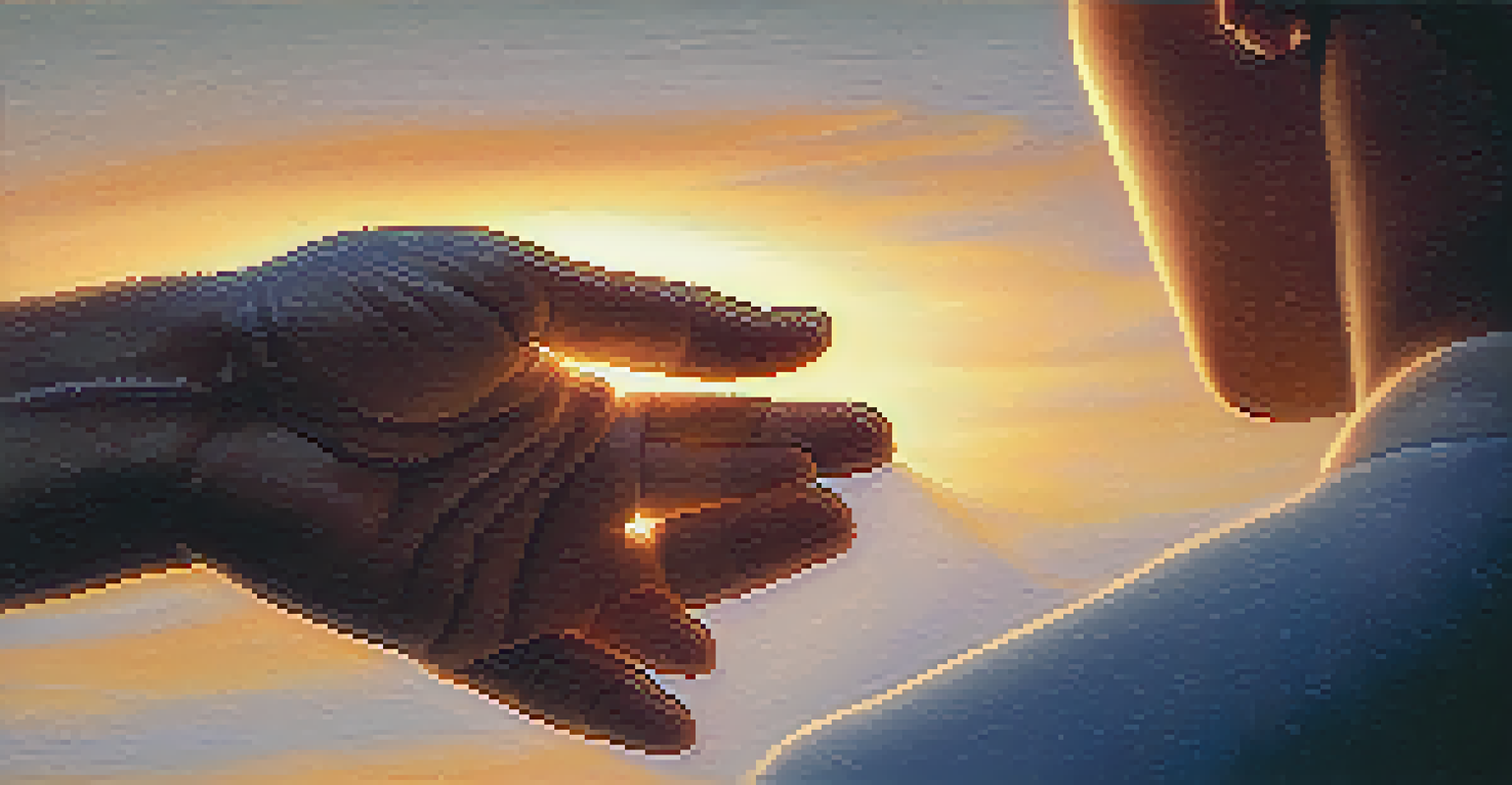 A close-up of a hand hovering above a shoulder, symbolizing energy healing with a soft glow.