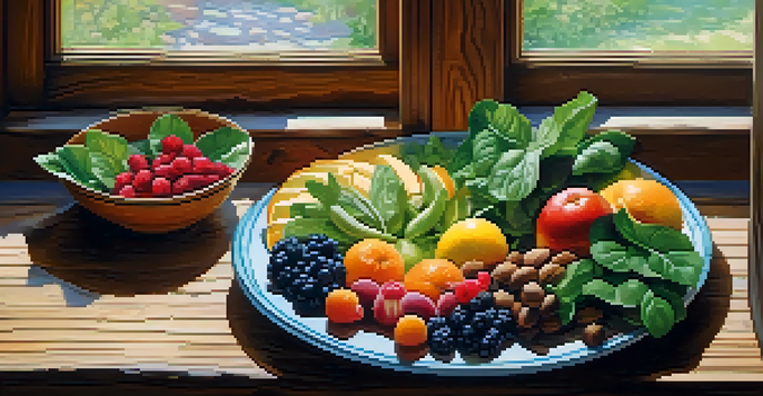 A colorful plate filled with assorted fruits and vegetables, showcasing the diversity of micronutrients.