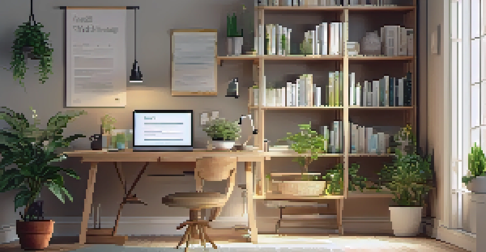 A naturopathic practitioner's workspace with a laptop and health tracking apps, illuminated by soft natural light.