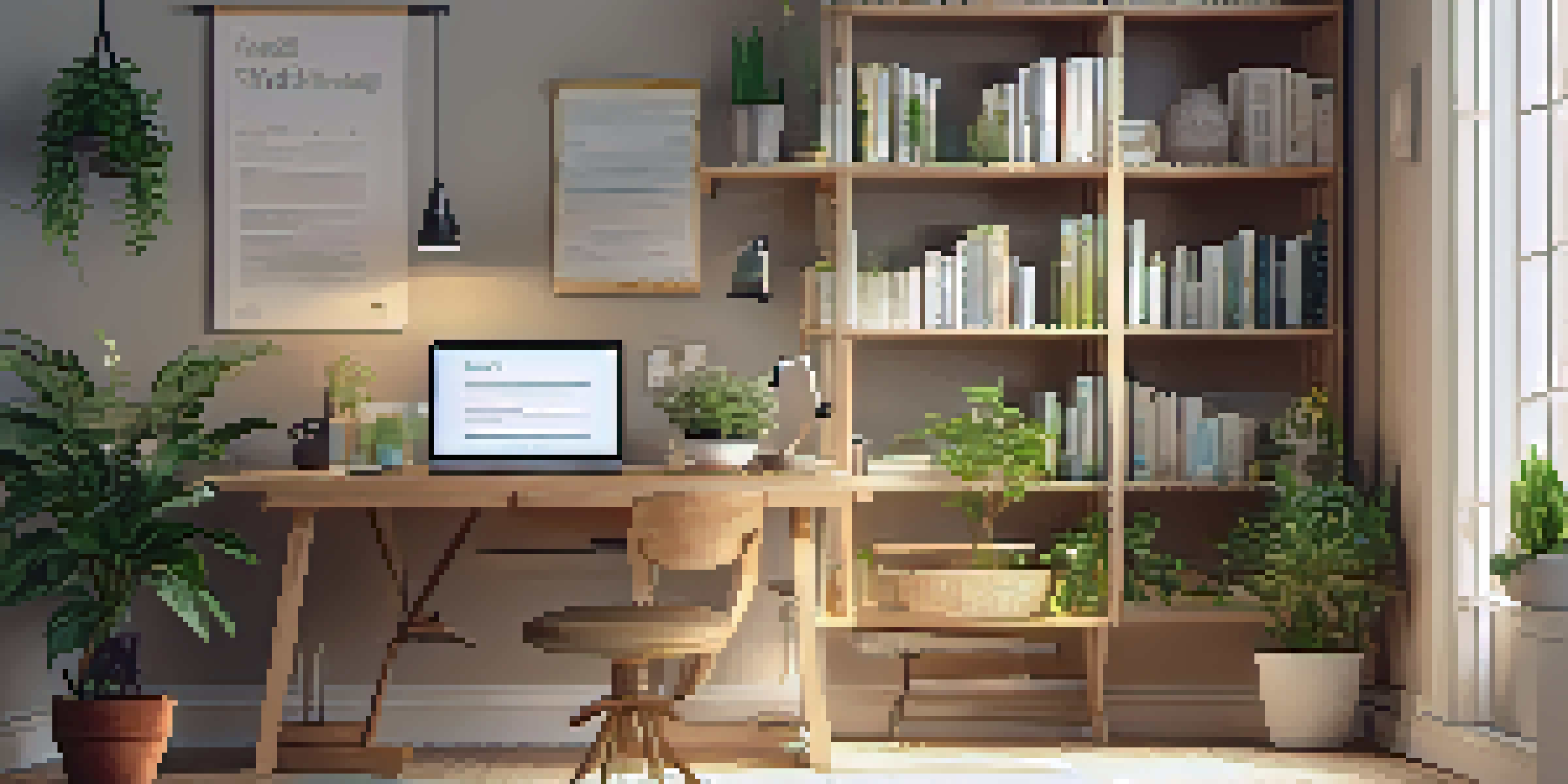 A naturopathic practitioner's workspace with a laptop and health tracking apps, illuminated by soft natural light.