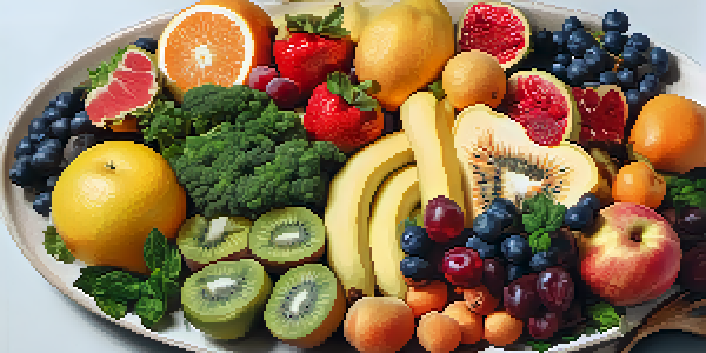 A vibrant plate of fresh fruits, vegetables, lean proteins, and healthy fats, emphasizing the significance of nutrition for health.