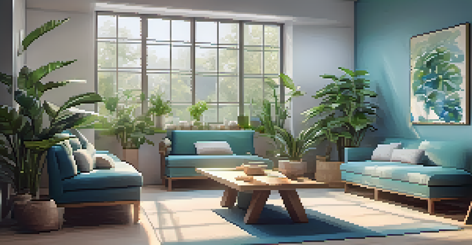 A peaceful office area designed for mindfulness and meditation, with plants, soft lighting, and comfortable seating.