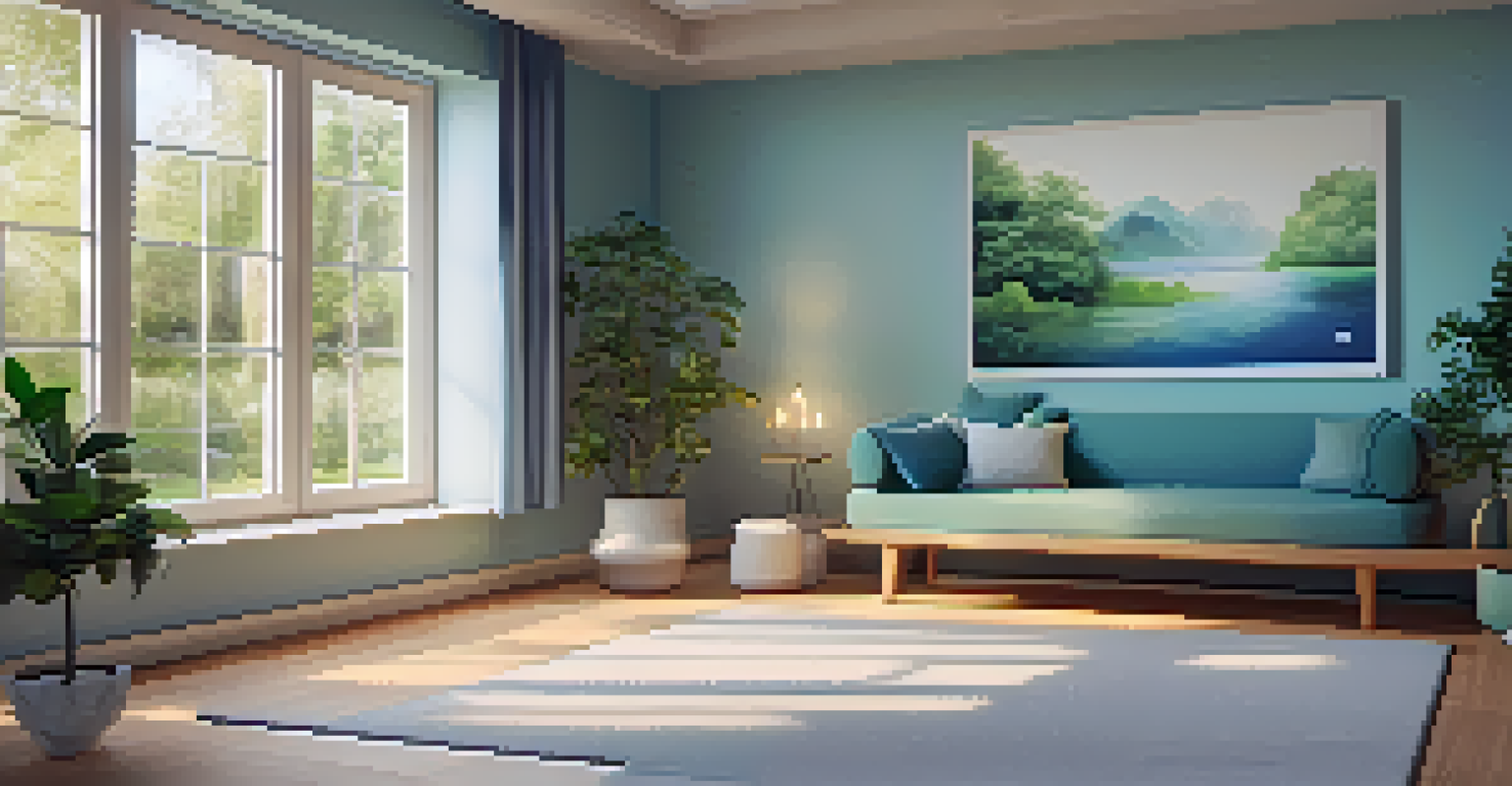 A wellness space with cushions and soft lighting, designed for relaxation and yoga practice.